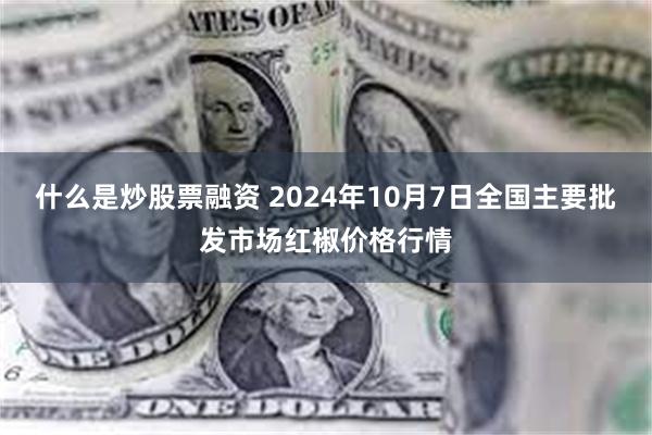 什么是炒股票融资 2024年10月7日全国主要批发市场红椒价格行情