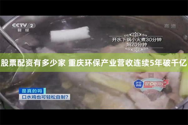 股票配资有多少家 重庆环保产业营收连续5年破千亿