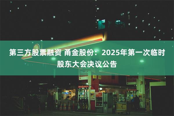 第三方股票融资 甬金股份：2025年第一次临时股东大会决议公告